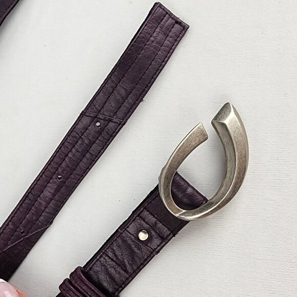 Psylo Purple Leather Multi Wrap Belt Size L - Picture 5 of 7
